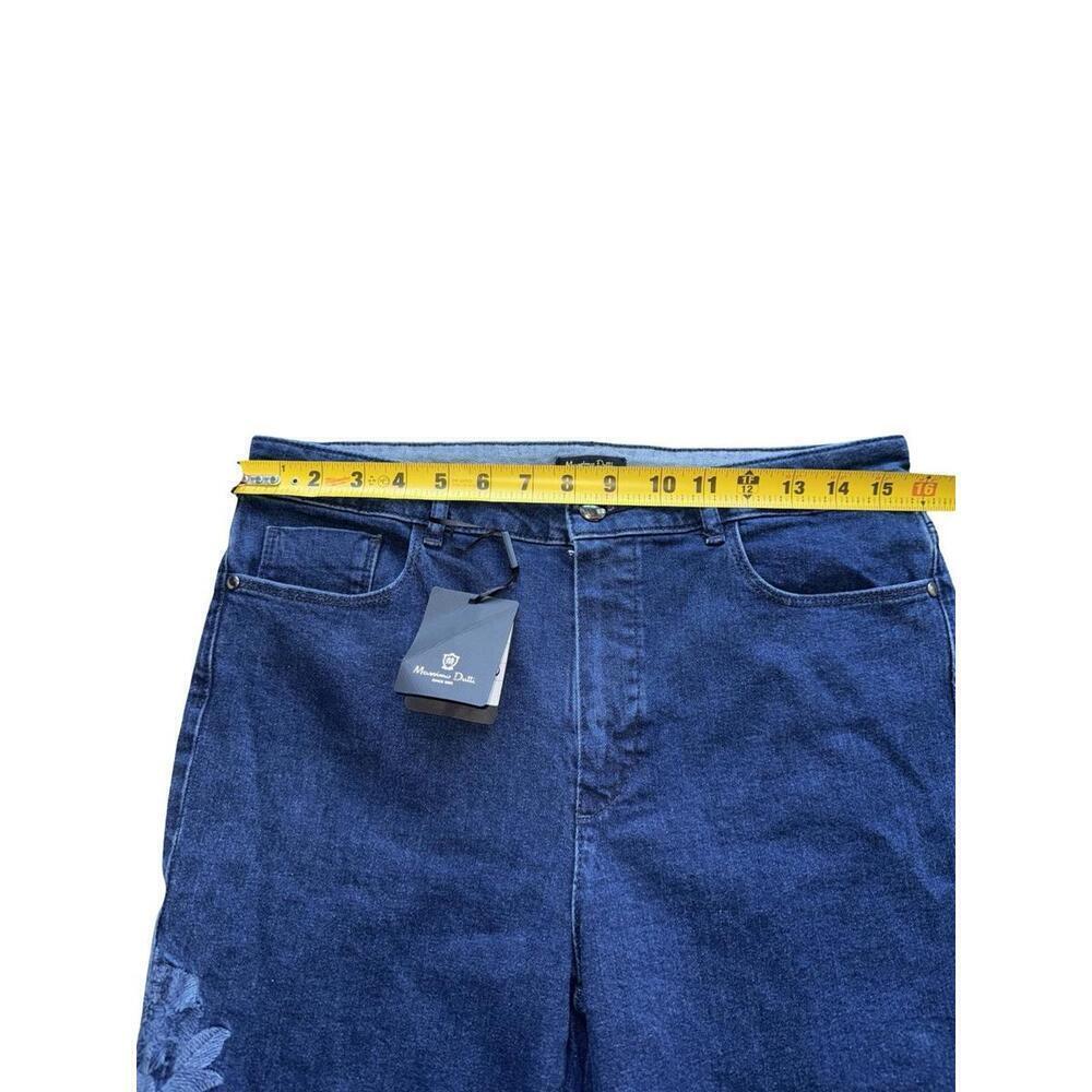 MASSIMO DUTTI Womens Engraved Flowers High Rise Straight Leg Stretch Jeans 8 New - Picture 4 of 5